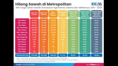 Ironi Mega Proyek Cetak Sawah 3 Juta Hektar Vs Hilangnya Lahan Pertanian di Metropolitan Jawa